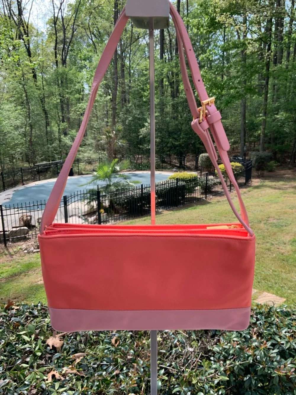 Furla Coral and Light Pink Shoulder Bag GUC - Picture 4 of 16